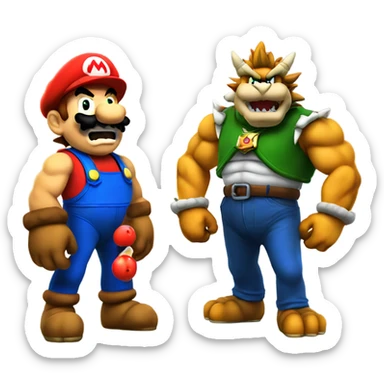 Bowser vs Mario  sticker