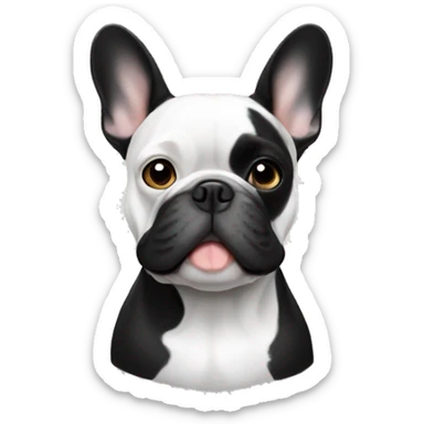 Black and white french Bulldog  sticker