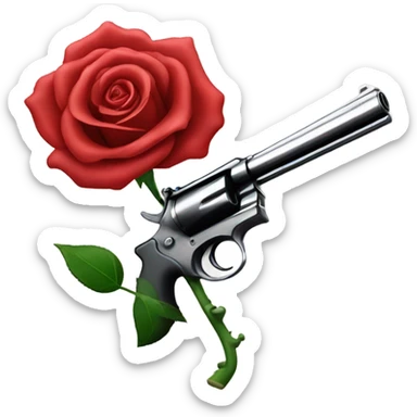 Red rose pistol  sticker