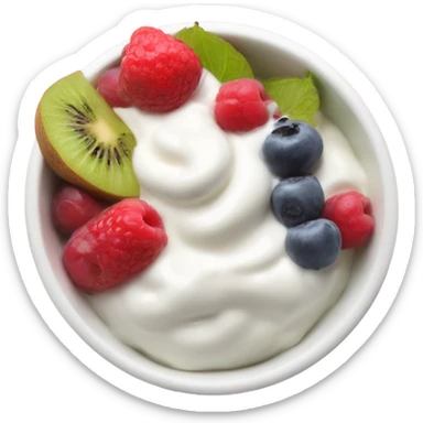 yogurt bowl with fruit sticker