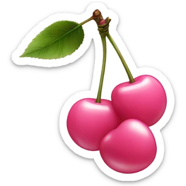 2 cherries light pink with gloss sticker