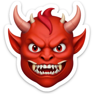 Creppy devil and shushing sticker