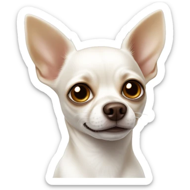 White chihuahua with brown nose sticker