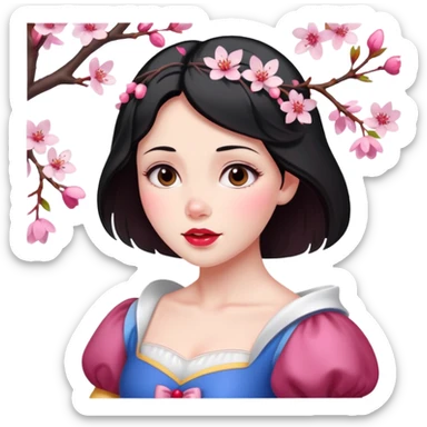 snow white cherryblossom sticker