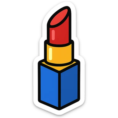 lipstick emoji, vibrant toon style sticker