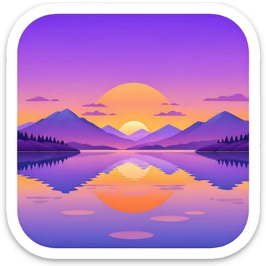lake sunset sticker