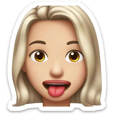 Blushing emoji biting lip sticker