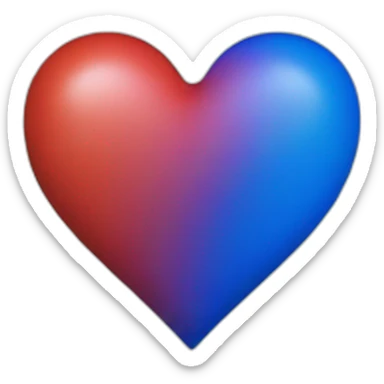 heart colored with blue red and green sticker