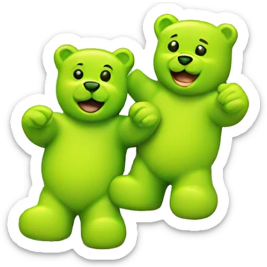Two Gummy Bears - Lime Green and Pink sticker