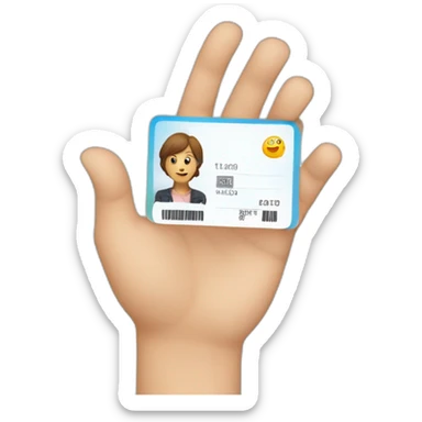 hand holding id card sticker