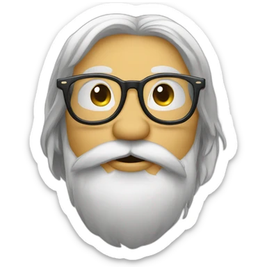 Flying kiss from bearded guy with glasses sticker