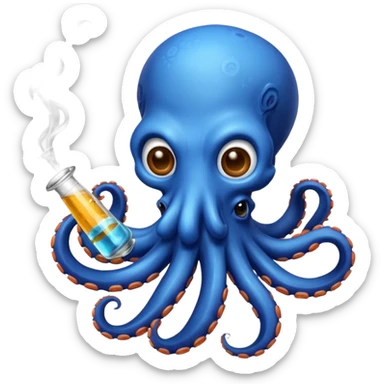 Octopus smoking a bong sticker