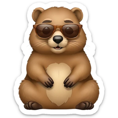 groundhog wearing sunglasses, cool sticker