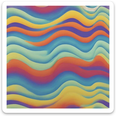 sound wave, minimalist, circular ripple effect, abstract symbol, vibrant colors, clean lines, wave patterns sticker