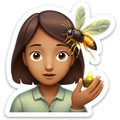 Catching a firefly sticker