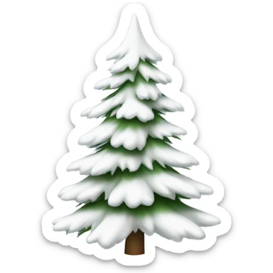  actual white fir christmas tree isolated.  sticker