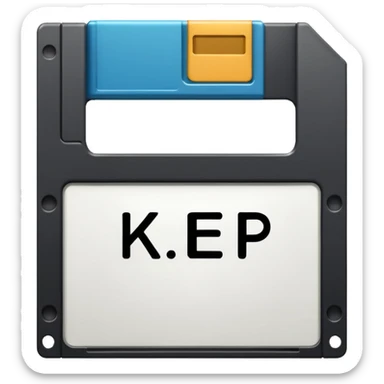 floppy disk with the word "keep" written on it sticker