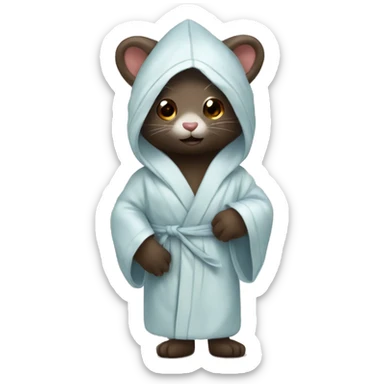 mink in a silk robe sticker