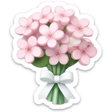 Pastel pink cherry blossom bouquet wrapped with a cute white bow  sticker
