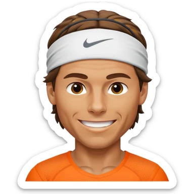 rafael nadal with head band, half body sticker