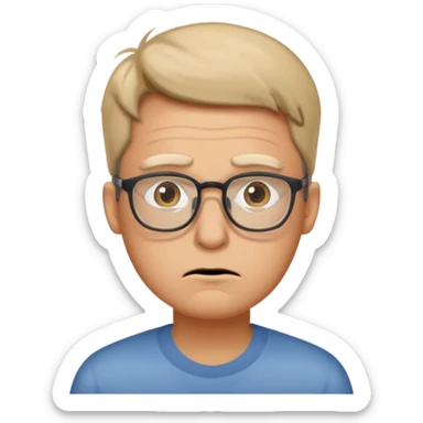 A man with glasses saying “ Are you mentally okay “! sticker