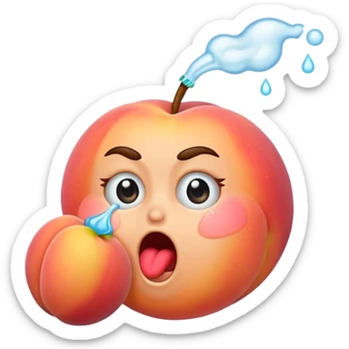 vomiting emoji with peach sticker
