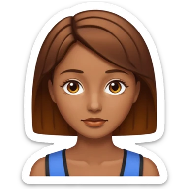 women with bronzed skin and short brown hair sticker