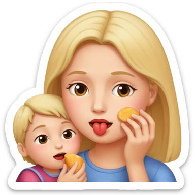 بچه ای که داره جیجی مامانشو میخوره sticker