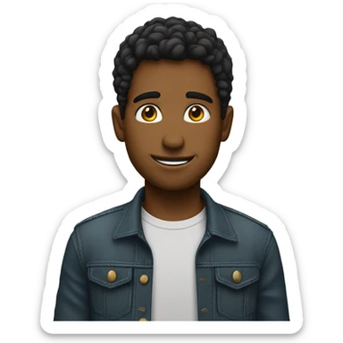 joven con corte alto y al lado, sticker