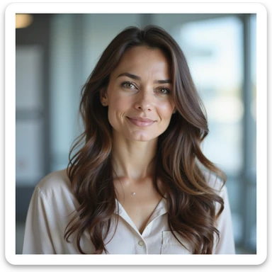 serene and confident woman with PCOS in a modern, bright clinical environment, realistic photography, natural light, transparent background representation of enhanced oocytes: large, bright, regular membrane, clear cytoplasm, golden or blue halo symbolizing quality sticker