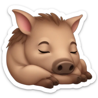 Baby boar sleeping sticker