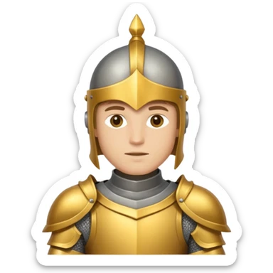 a knight in gold armor sticker
