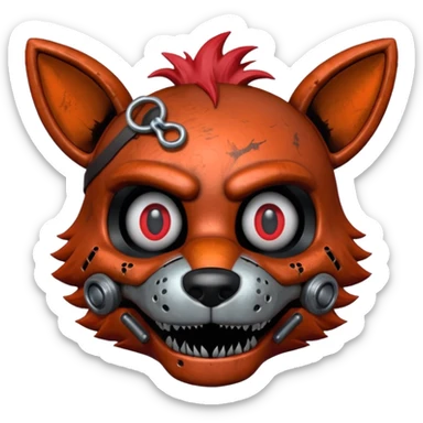 The head of Foxy of five nights at Freddy sticker