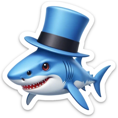 Shark with a top hat sticker