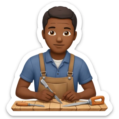 Wood Carving Craftsman black man sticker