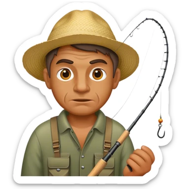 ugly man fishing sticker