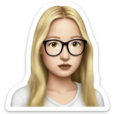 Anna Delvey emoji blonde glasses  sticker