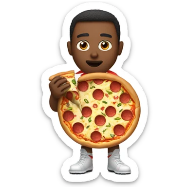 watch football while eating pizza sticker