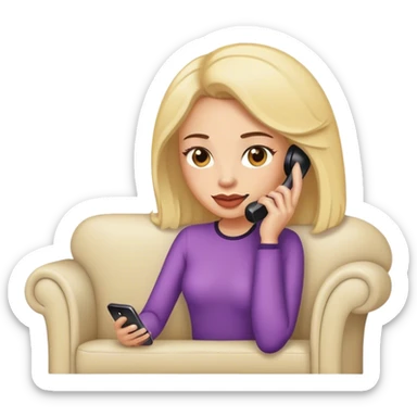Lady on phone on the sofa sticker