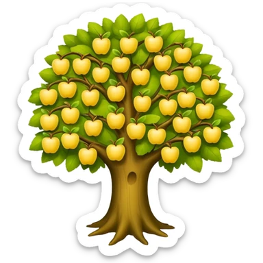 big tree with tiny yellow apples sticker