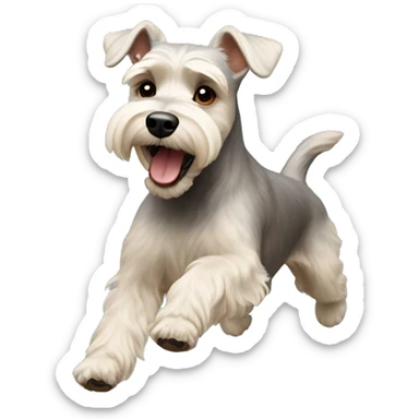 Blonde Schnauzer jumping sticker
