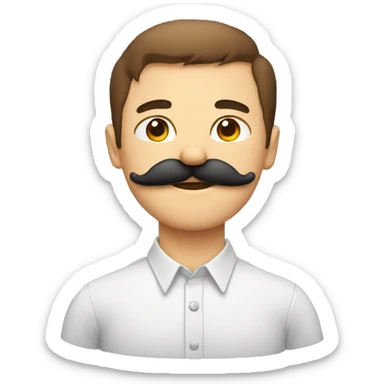 mustache, shirt, mole sticker