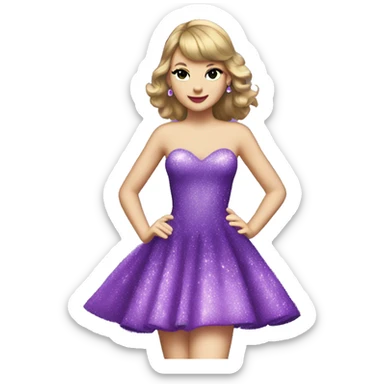 taylor swift purple sparkly princess dress sticker