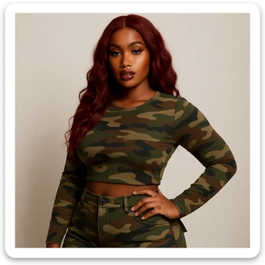 redbone baddie in camo sticker