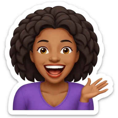 Black woman laughing hysterically  sticker