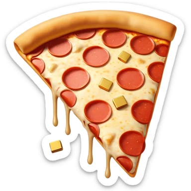 Pizza with gold bars sticker