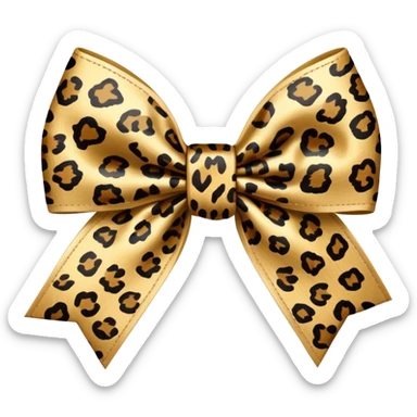 leopard print bow   sticker