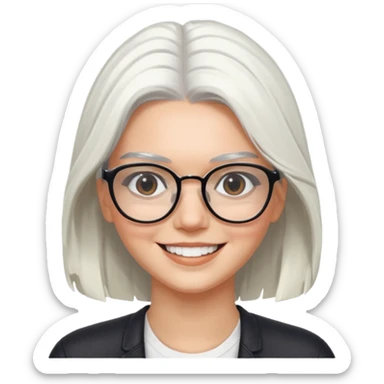kendall jenner with white hair and glasses sticker