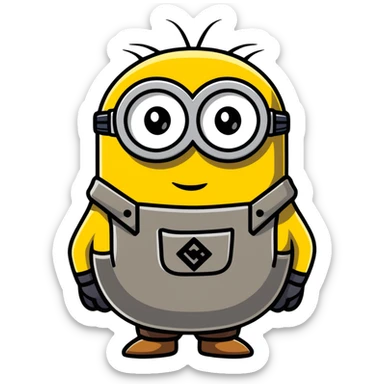 colorful cartoon sticker of Minion Kevin sticker
