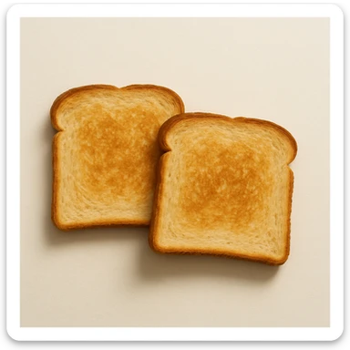 two slices of bread, realistic, lightly toasted sticker